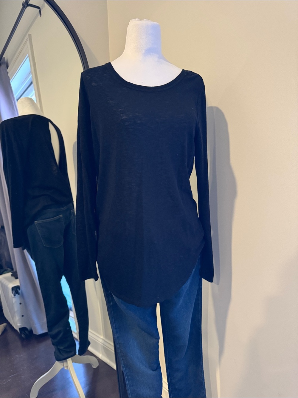 Athleta Open Back Crewneck Top